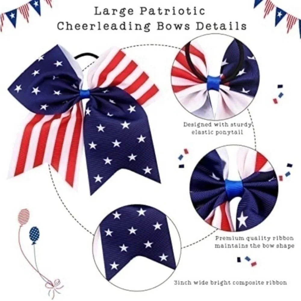 5 for $25! LARGE! Grosgrain Ribbon/Bow with Elastic Tie Band!